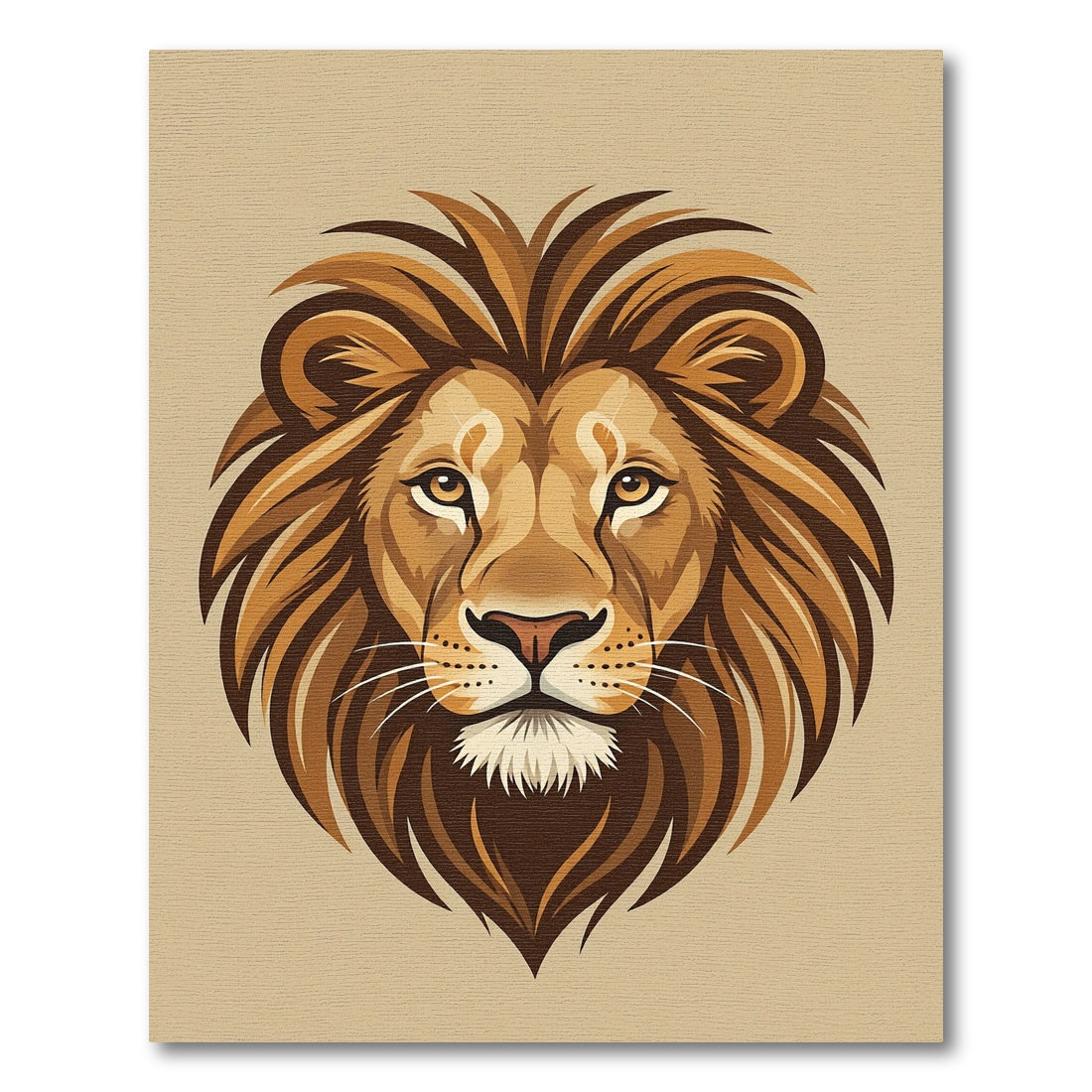 Majestic Golden Lion Head Portrait Rug