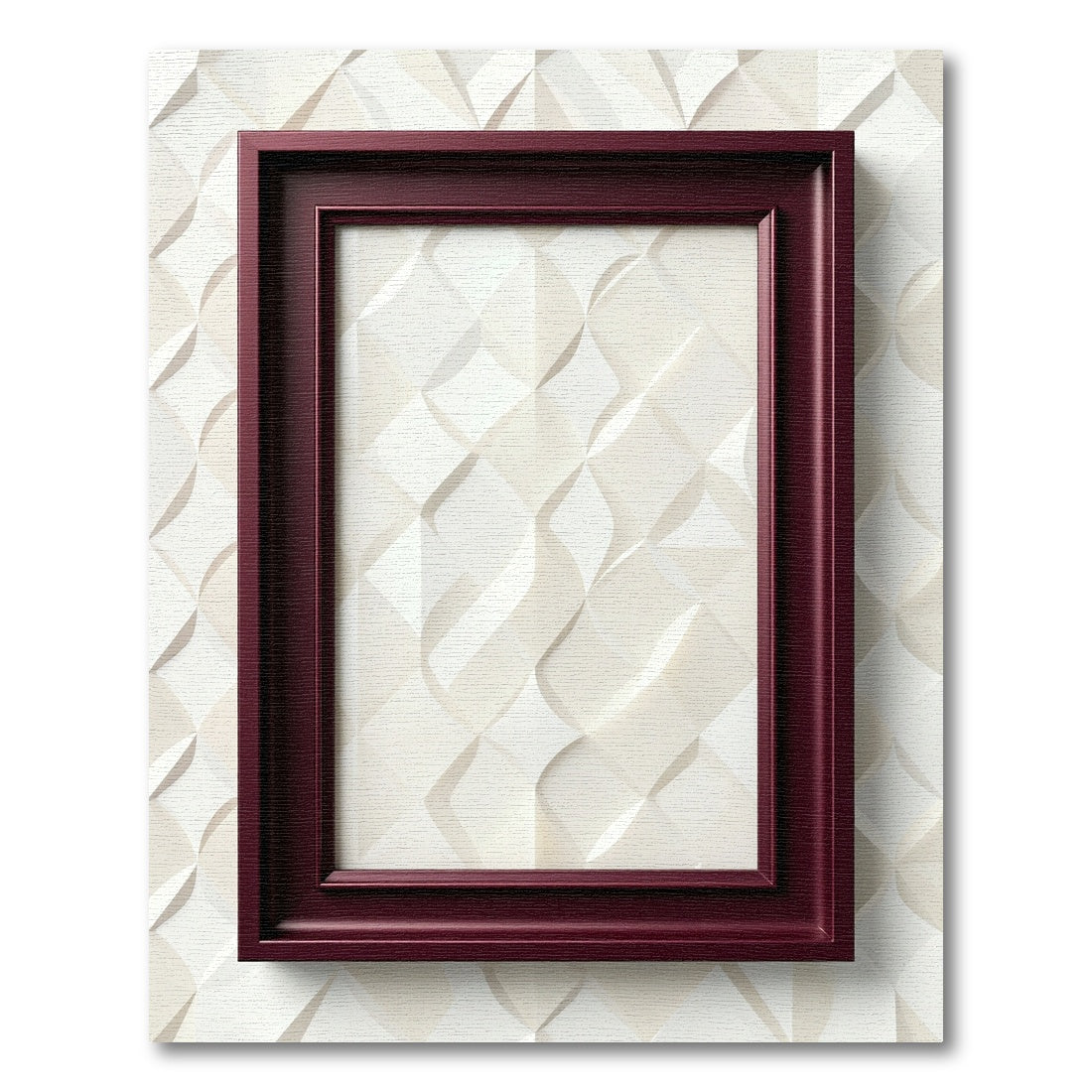 Deep Crimson 3D Geo Embossed Relief Rug