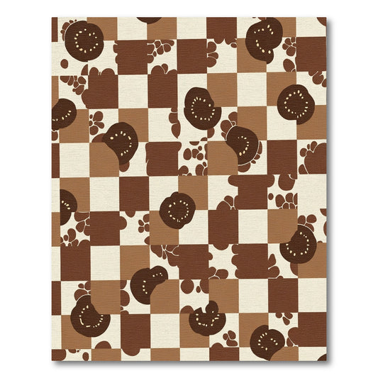 Chocolate Brown Checkerboard Tomato Slice Rug