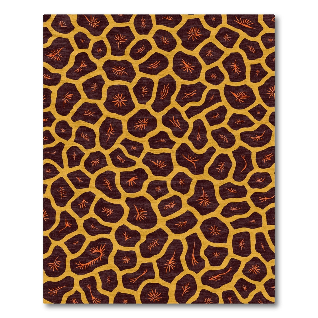 Ochre Giraffe Spots Organic Strokes Rug