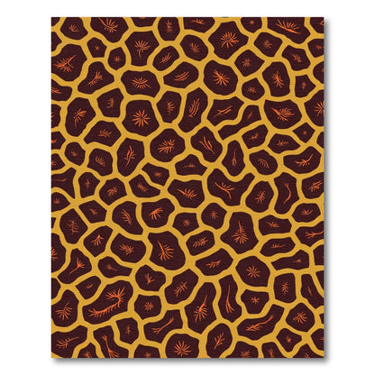 Ochre Giraffe Spots Organic Strokes Rug