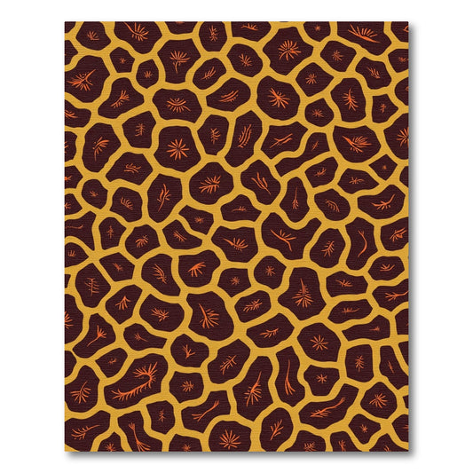 Ochre Giraffe Spots Organic Strokes Rug
