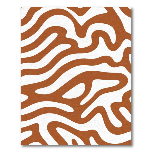 Terracotta White Organic Stripe Rug