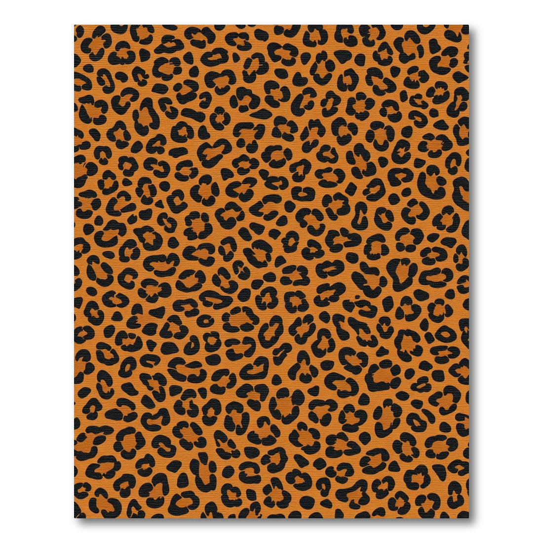 Classic Orange Black Leopard Spots Rug