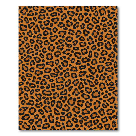Classic Orange Black Leopard Spots Rug