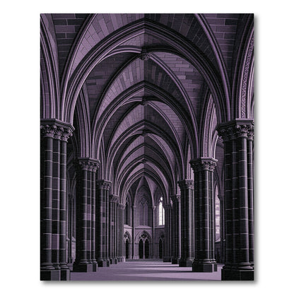 Gothic Violet Cathedral Arch Structure Rug