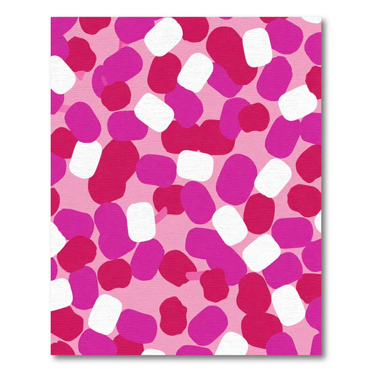 Pink White Berry Abstract Shapes Rug