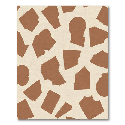 Brown and Cream Abstract Shards Rug