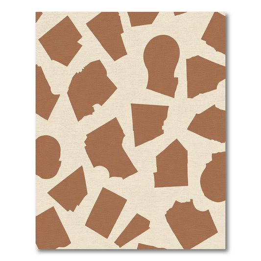 Brown and Cream Abstract Shards Rug