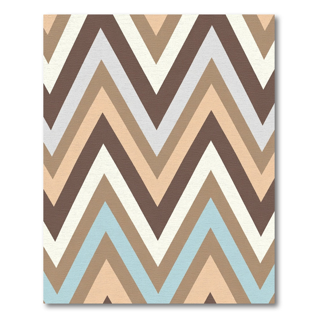 Earthy Blue Chevron Zigzag Stripes Rug