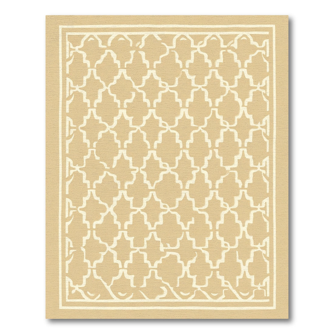 Beige Trellis Medallion Lattice Rug