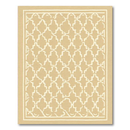 Beige Trellis Medallion Lattice Rug