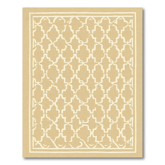 Beige Trellis Medallion Lattice Rug
