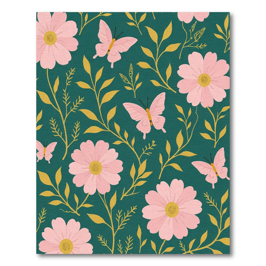 Pink Blossom Butterfly Garden Rug
