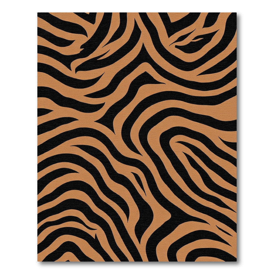 Caramel Black Abstract Zebra Stripe Rug