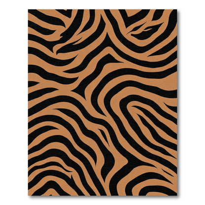 Caramel Black Abstract Zebra Stripe Rug