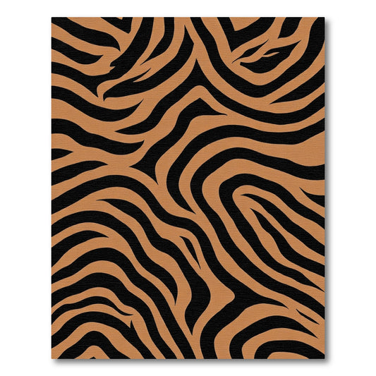 Caramel Black Abstract Zebra Stripe Rug