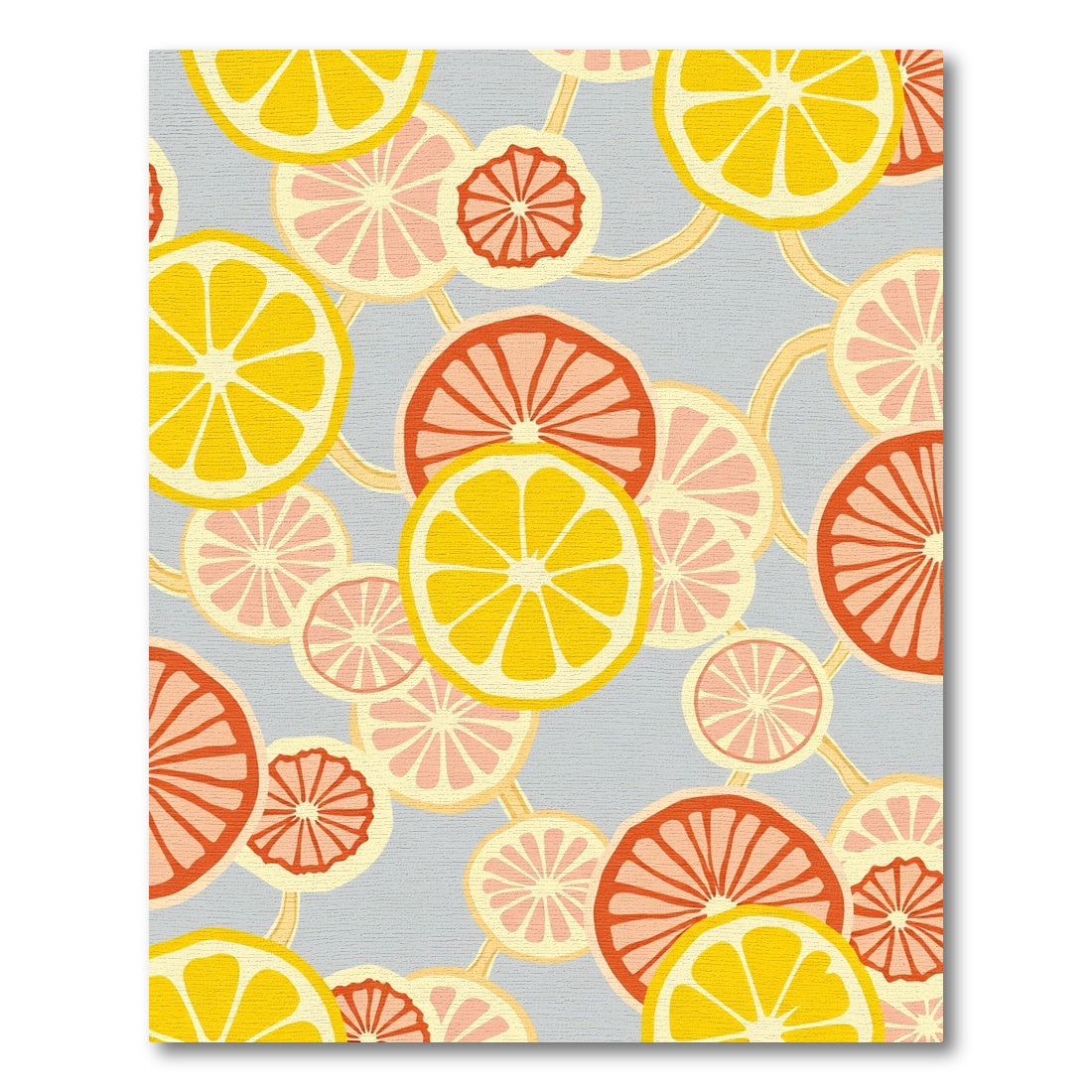 Yellow Coral Citrus Slice Garland Rug