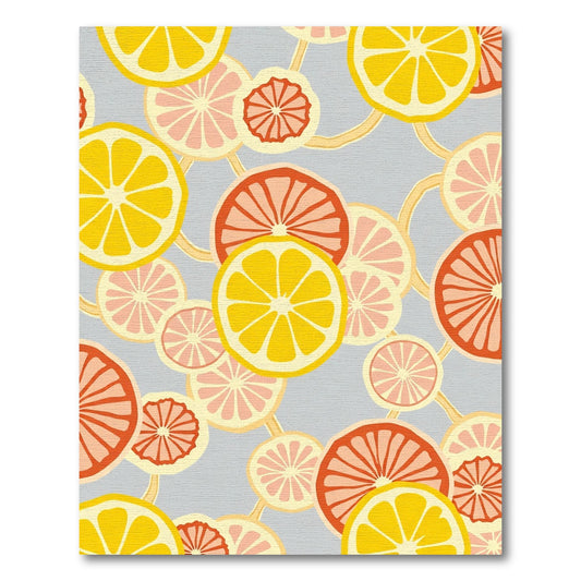 Yellow Coral Citrus Slice Garland Rug