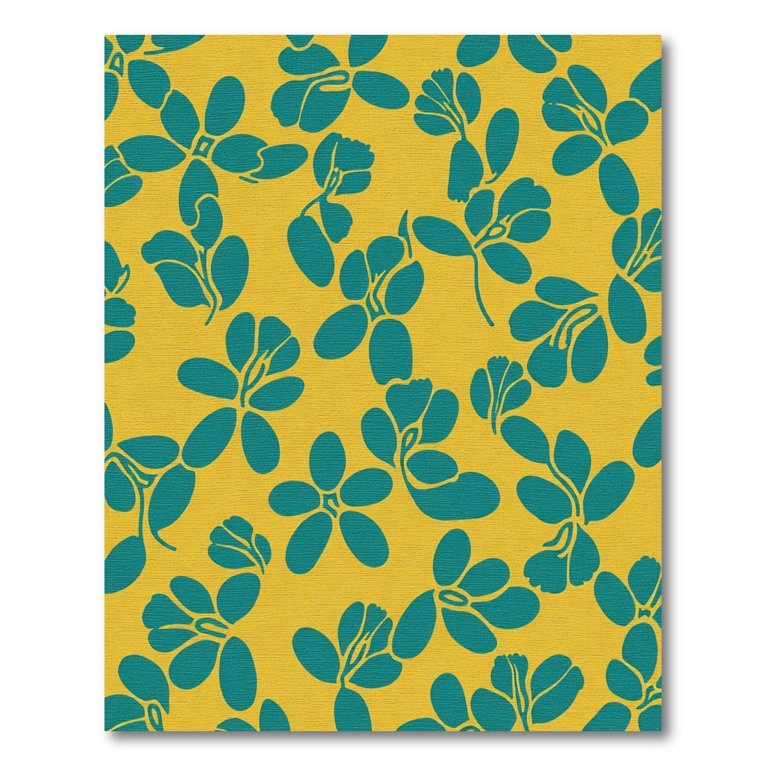 Teal Floral Branch Scatter Rug