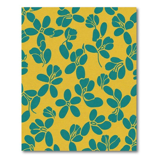 Teal Floral Branch Scatter Rug