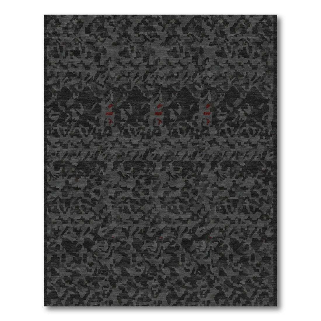 Charcoal Black Feline Abstract Rug