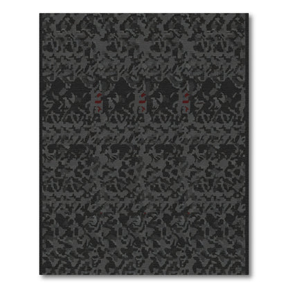 Charcoal Black Feline Abstract Rug