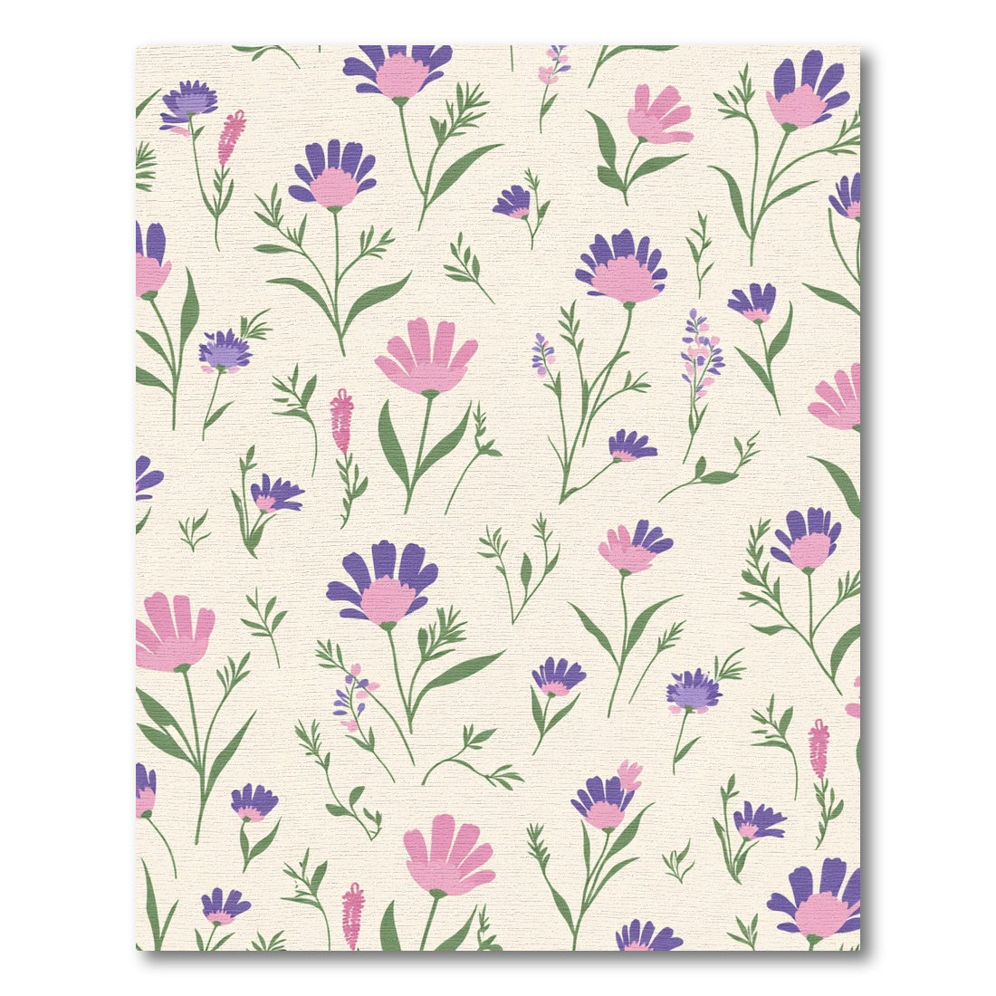 Pastel Violet Pink Floral Meadow Rug