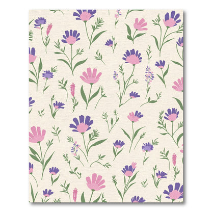 Pastel Violet Pink Floral Meadow Rug