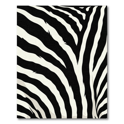 Monochrome Abstract Zebra Stripe Rug