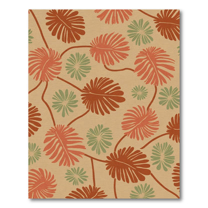 Terracotta Sage Tropical Foliage Vines Rug