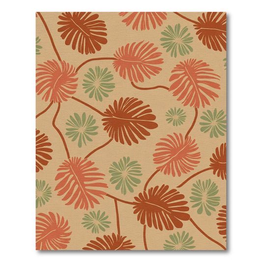 Terracotta Sage Tropical Foliage Vines Rug