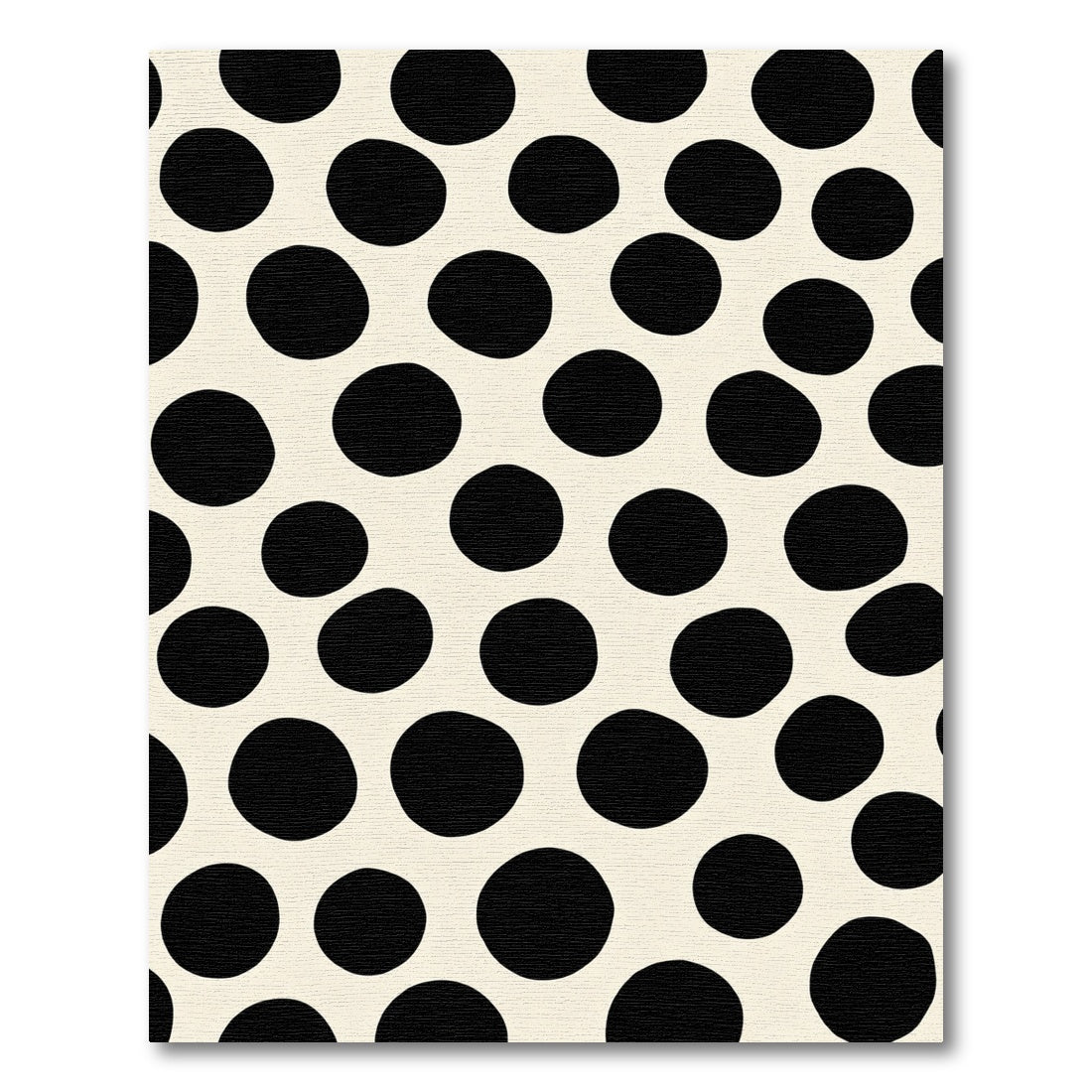 Cream Black Polka Dot Field Rug