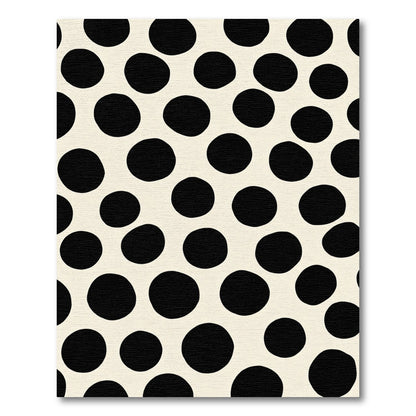 Cream Black Polka Dot Field Rug