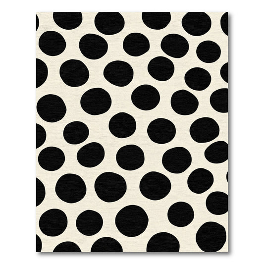 Cream Black Polka Dot Field Rug