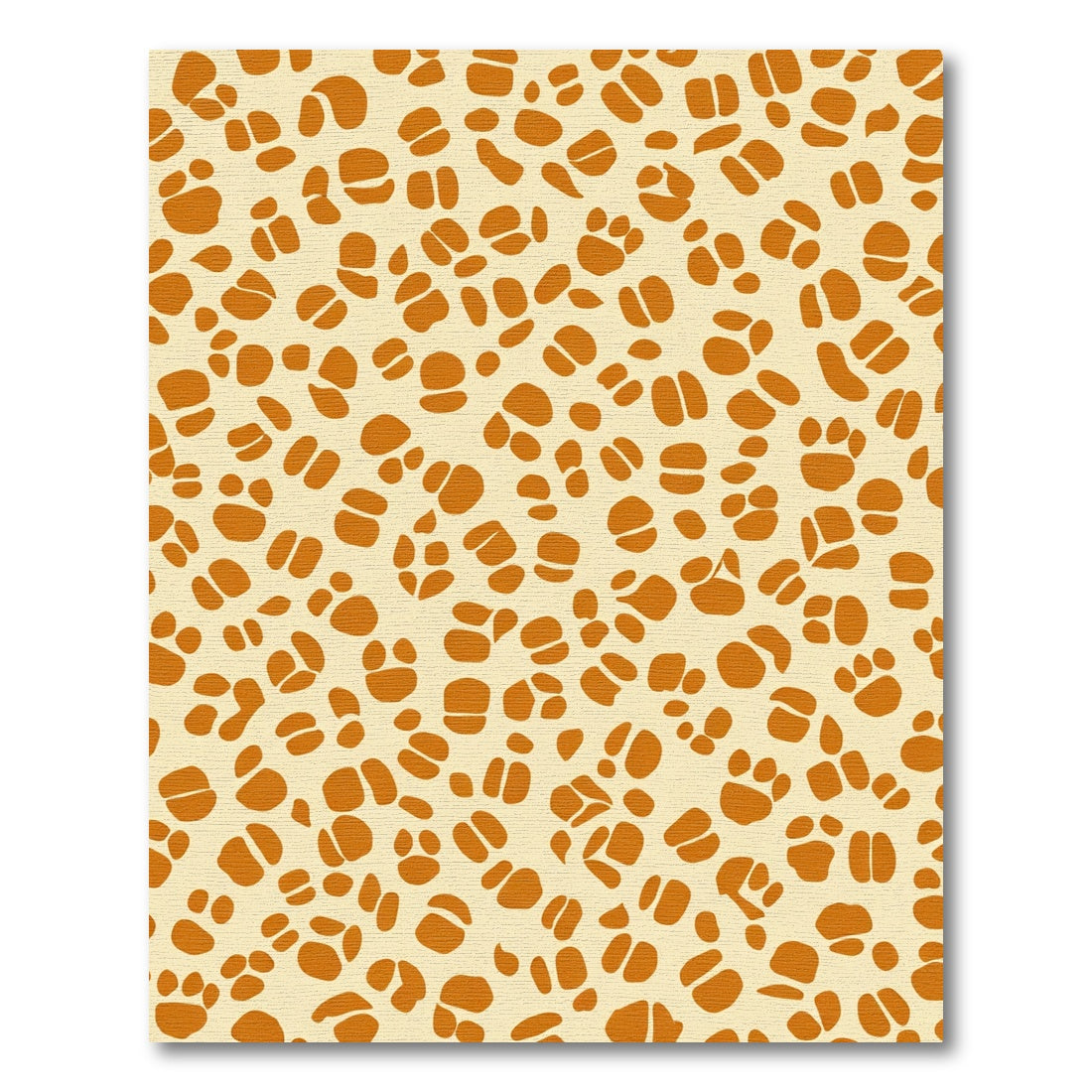 Orange And Cream Paw Print Rug