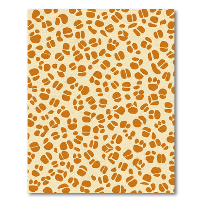Orange And Cream Paw Print Rug