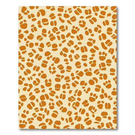 Orange And Cream Paw Print Rug