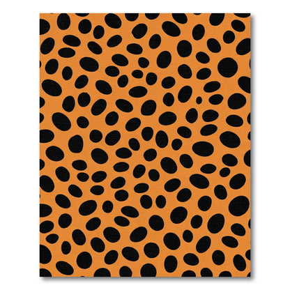 Orange Black Spotted Animal Print Rug