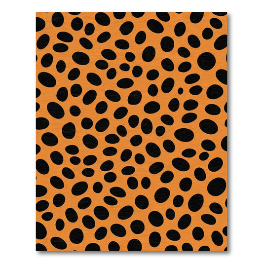 Orange Black Spotted Animal Print Rug