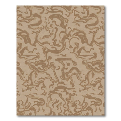 Neutral Tone Swirling Abstract Viscose Rug