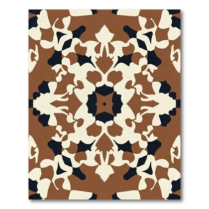 Brown Cream Black Abstract Organic Shapes Rug