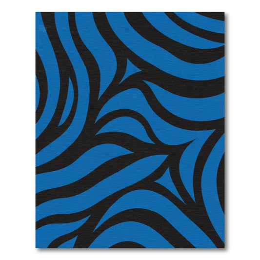 Bold Blue And Black Organic Swirls Rug