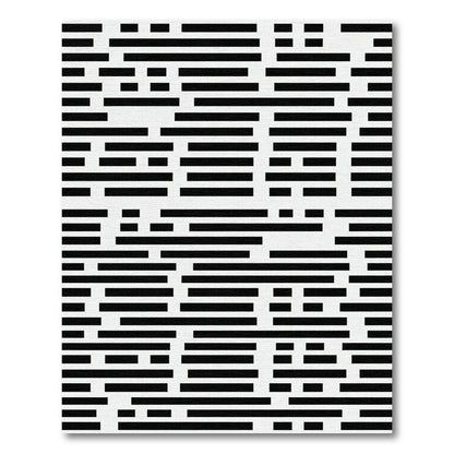 Minimalist Monochrome Abstract Linear Graphic Rug