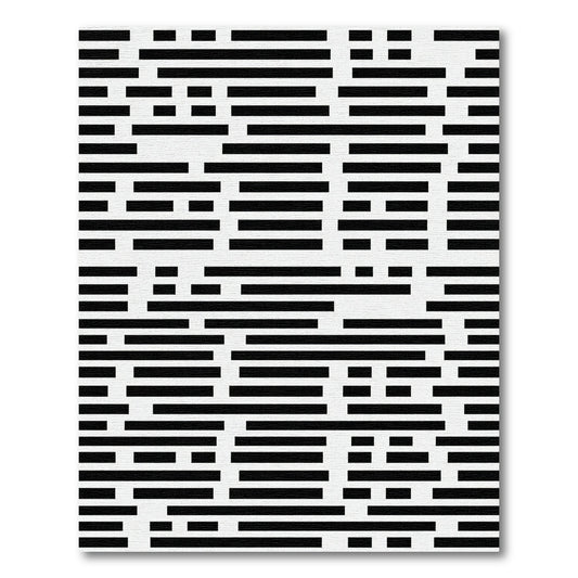 Minimalist Monochrome Abstract Linear Graphic Rug