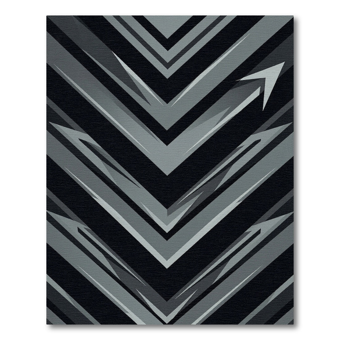 Monochromatic Grey Geometric Arrow Composition Rug