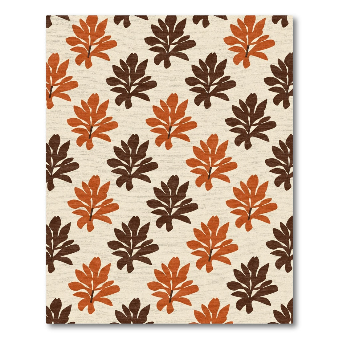 Terracotta Chocolate Leaf Spray Rug