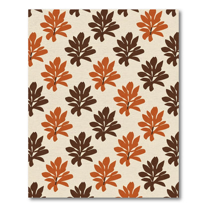 Terracotta Chocolate Leaf Spray Rug