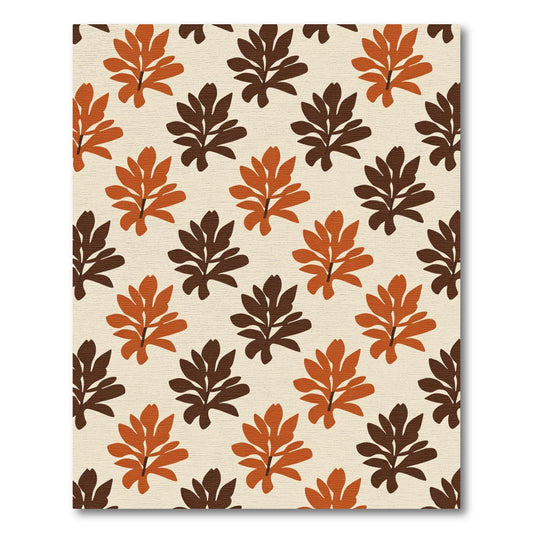 Terracotta Chocolate Leaf Spray Rug
