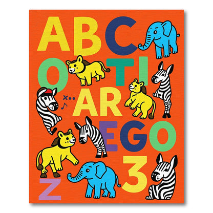 Whimsical Animals Alphabet Kids Rug
